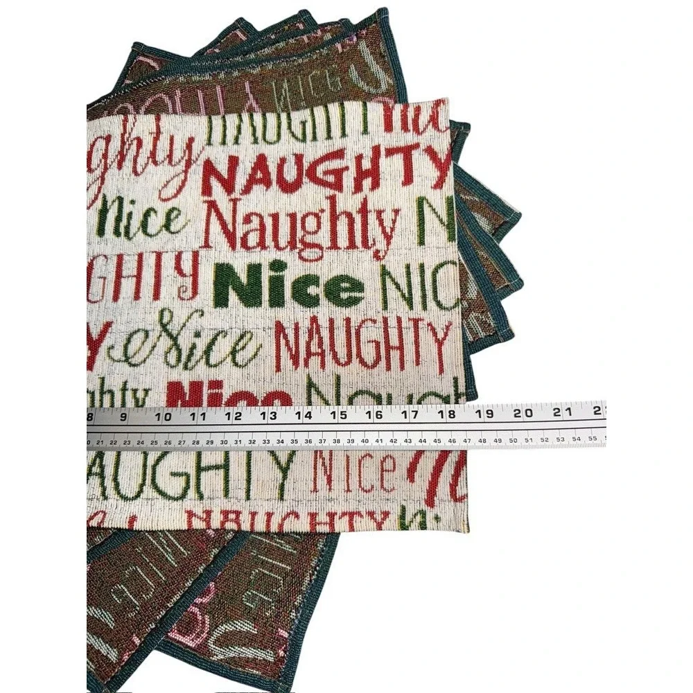 Christmas Placemats Set of 6 Naughty and Nice 13